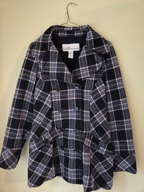 Stussy Plaid Double-Breasted Peacoat Jacket